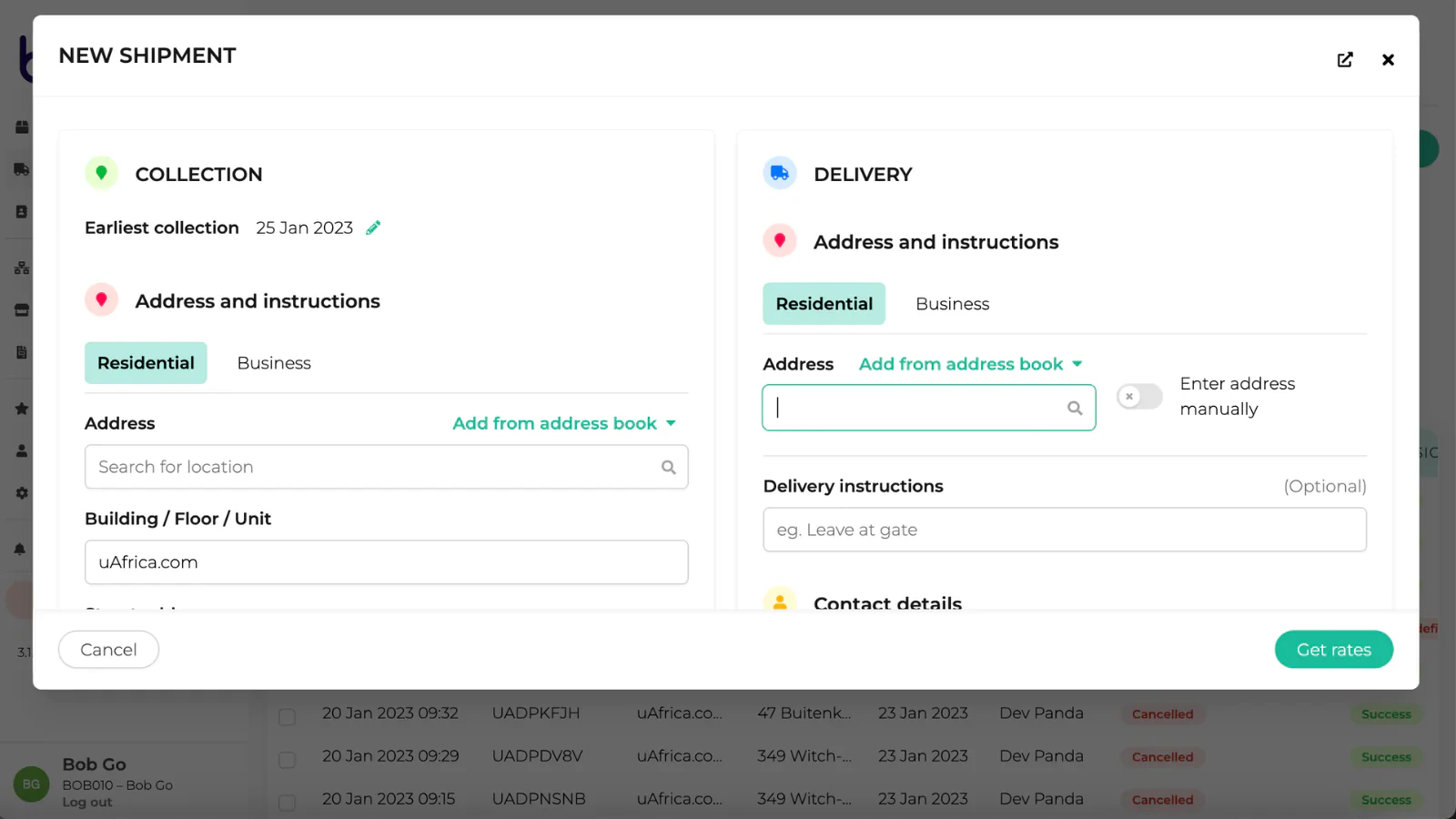 screenshot of Bob Go